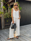 Mira Linen Tank Top in Oatmeal - Stitch And Feather