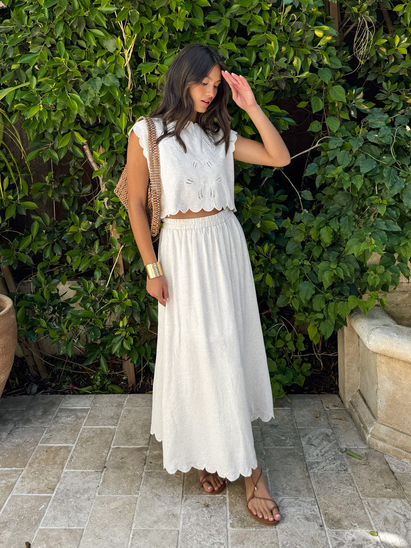 Rue Linen Maxi Skirt - Stitch And Feather