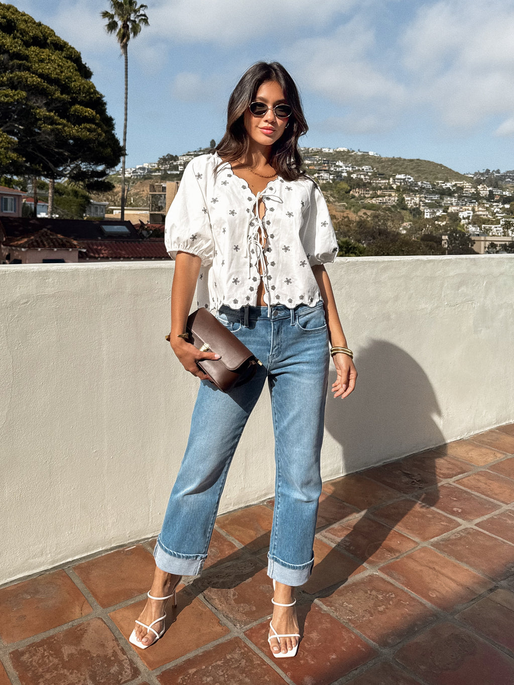 Coastlines Tie Front Top - Stitch And Feather