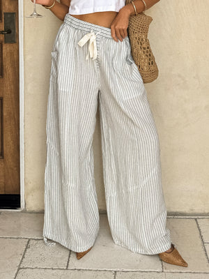 Hampton Stripe Drawstring Pants - Stitch And Feather