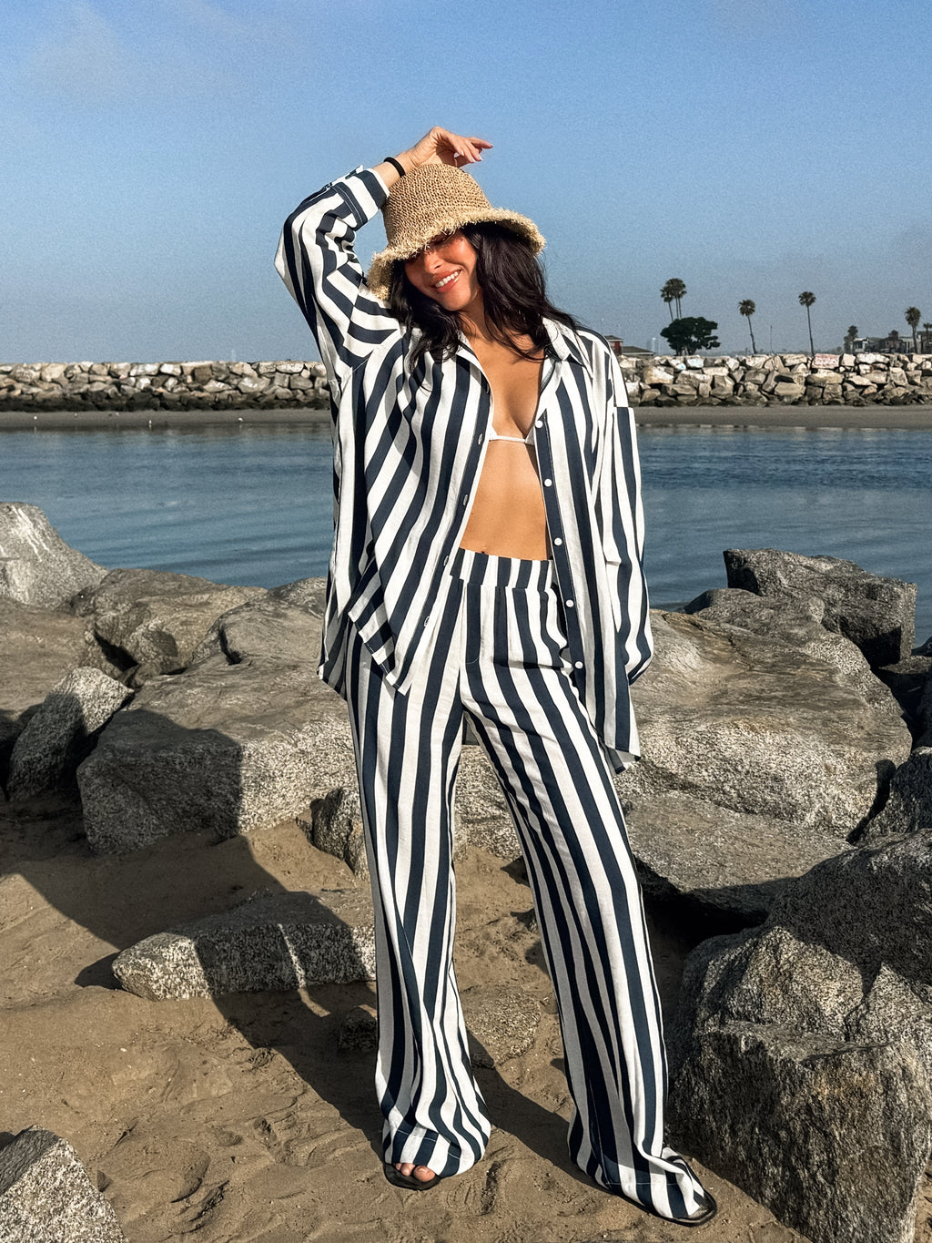 Lido Stripe Button Down - Stitch And Feather