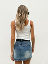 Out of Office Denim Mini Skirt - Final Sale - Stitch And Feather