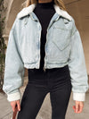 Anastasia Denim Sherpa Jacket - Stitch And Feather