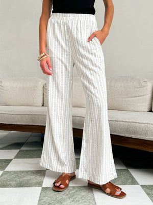 Island Time Striped Flared Pants - Final Sale - Stitch And Feather