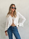 Bellamy Ruffle Tie Top in Cream