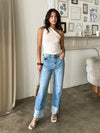 Diem Ribbed One Shoulder Top in Beige - Stitch And Feather