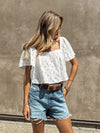 Georgia Eyelet Tie Back Top - Stitch And Feather
