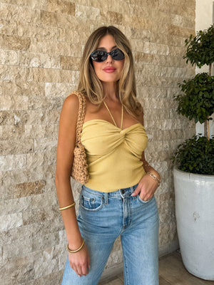 Ground Breakers Halter Top in Lemon - Stitch And Feather