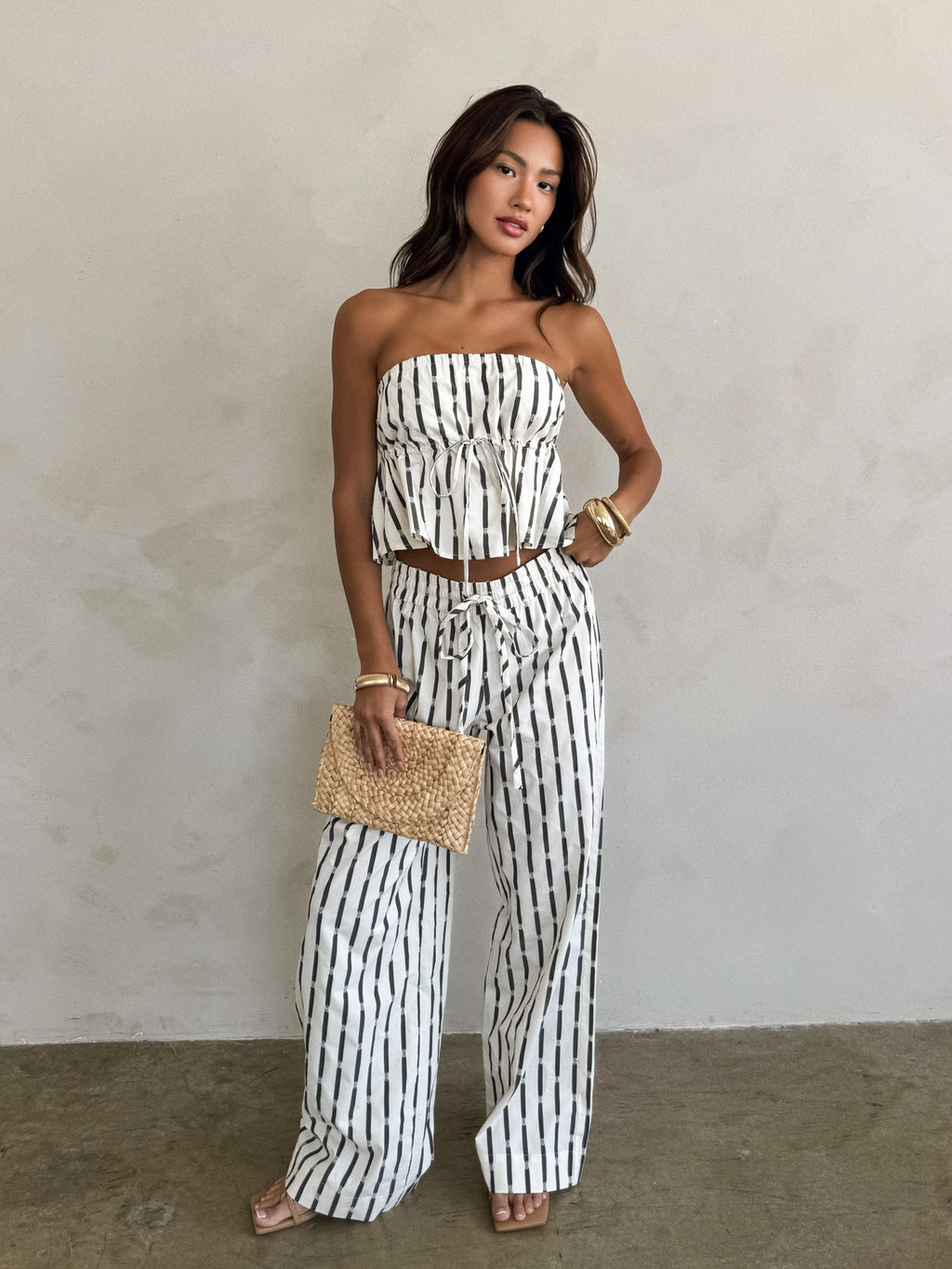 Nerea Stripe Strapless Top – Stitch And Feather