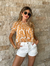 Citrine Floral Blouse - Stitch And Feather