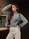 Thea Turtleneck Sweater in Grey - Stitch And Feather