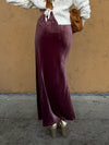 Mulberry Velvet Maxi Skirt - Stitch And Feather