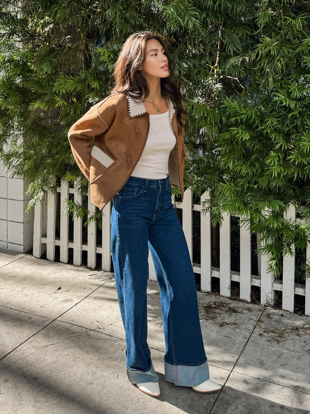 Mammoth Vegan Shearling Jacket in Camel