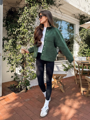 Kiara Fleece Jacket in Hunter Green - Stitch And Feather