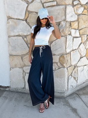 Pacifica Denim Wide Leg Pants - Stitch And Feather
