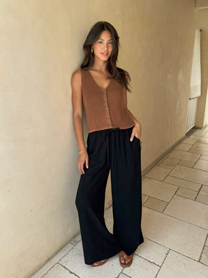 Maude Knit Vest in Brown