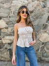 Sol Stripe Tank in Taupe - Stitch And Feather