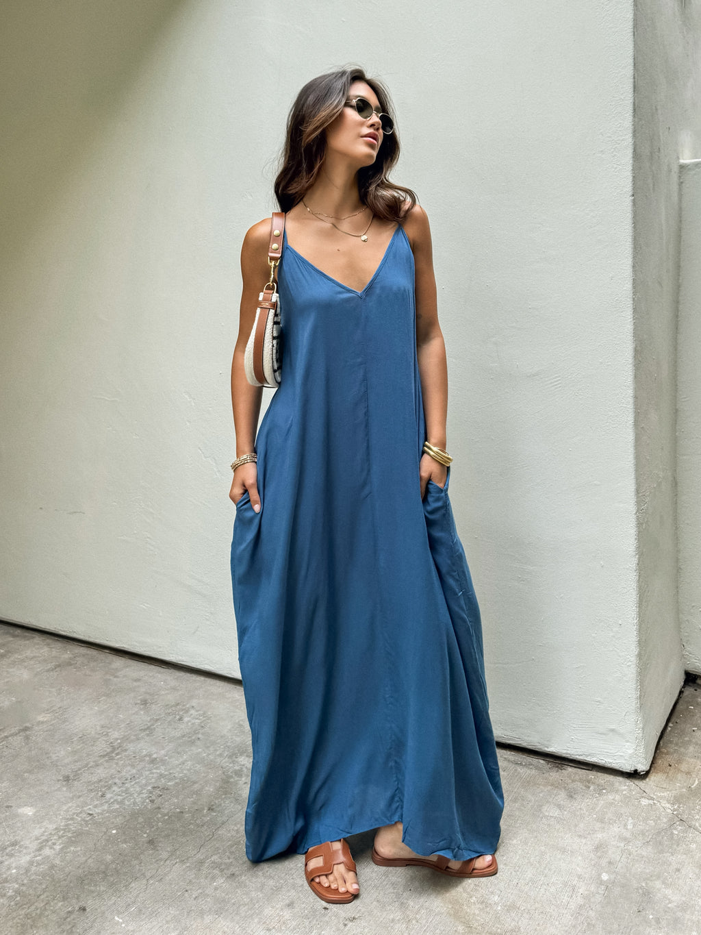 Giselle Maxi Dress in Blue - Stitch And Feather
