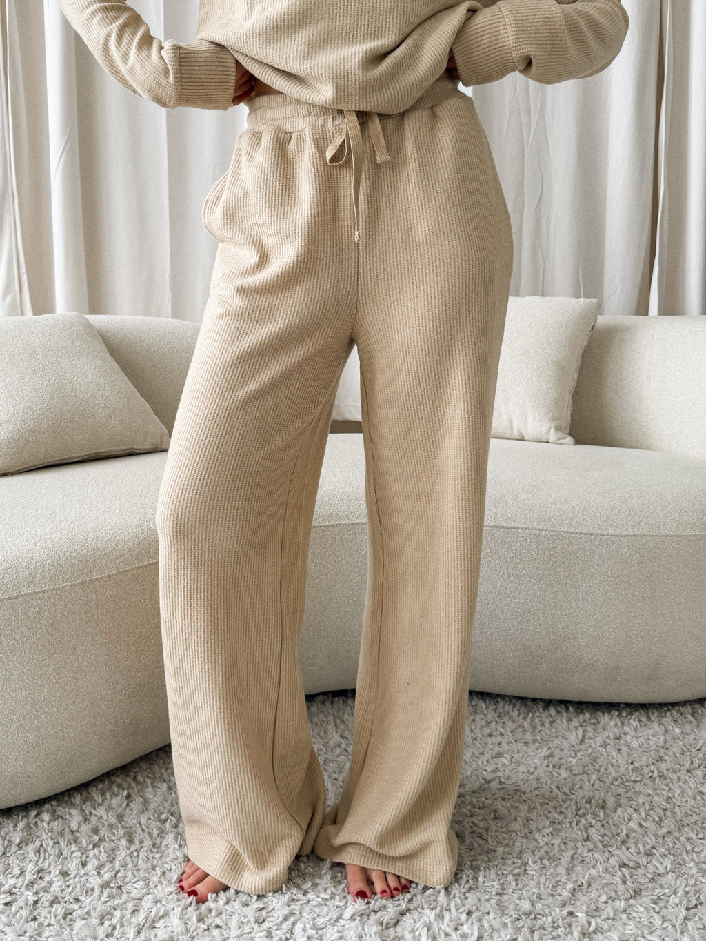 Sunday Morning Knit Sweatpants in Taupe