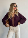 Sugar Plum Ribbed Knit Cardigan