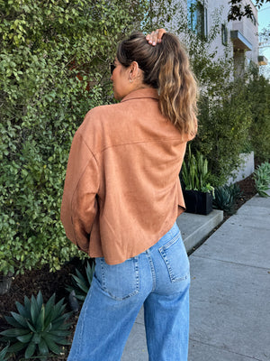 Carson Suede Jacket in Camel - Stitch And Feather