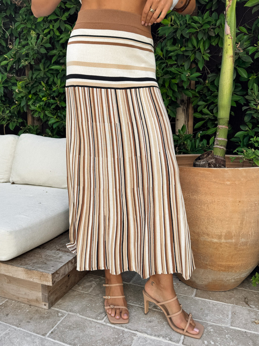 Libra Stripe Knit Maxi Skirt - Stitch And Feather