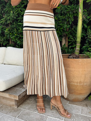 Libra Stripe Knit Maxi Skirt - Stitch And Feather