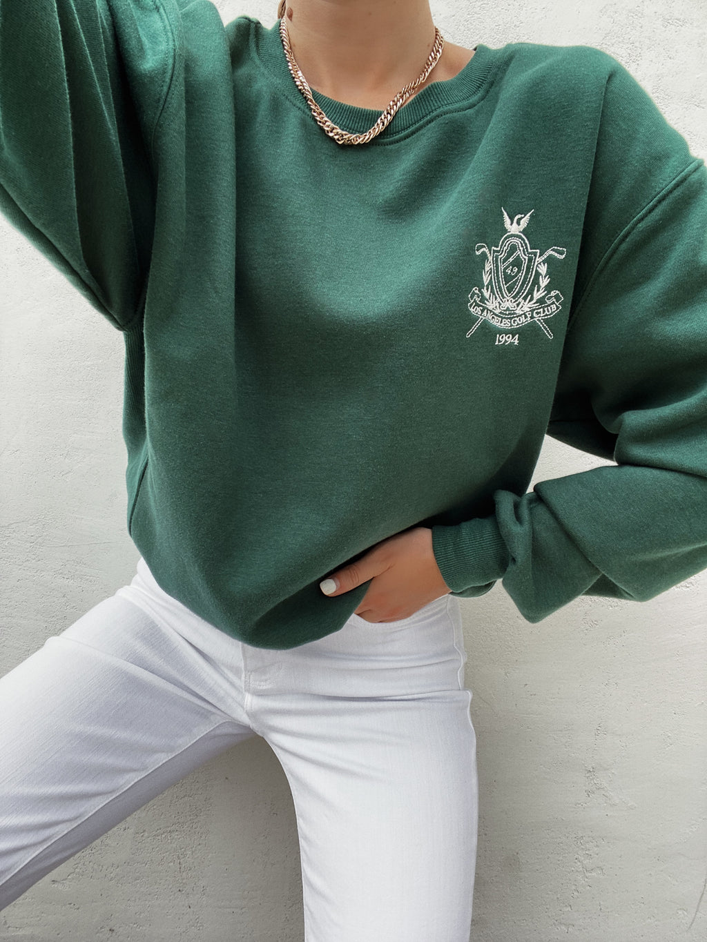 Vintage Golf Club Sweatshirt in Hunter green - Stitch And Feather