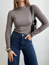 Enza Ribbed Long Sleeve in Smoke