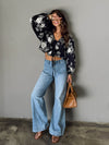 Allegra Embroidered Tie Front Blouse