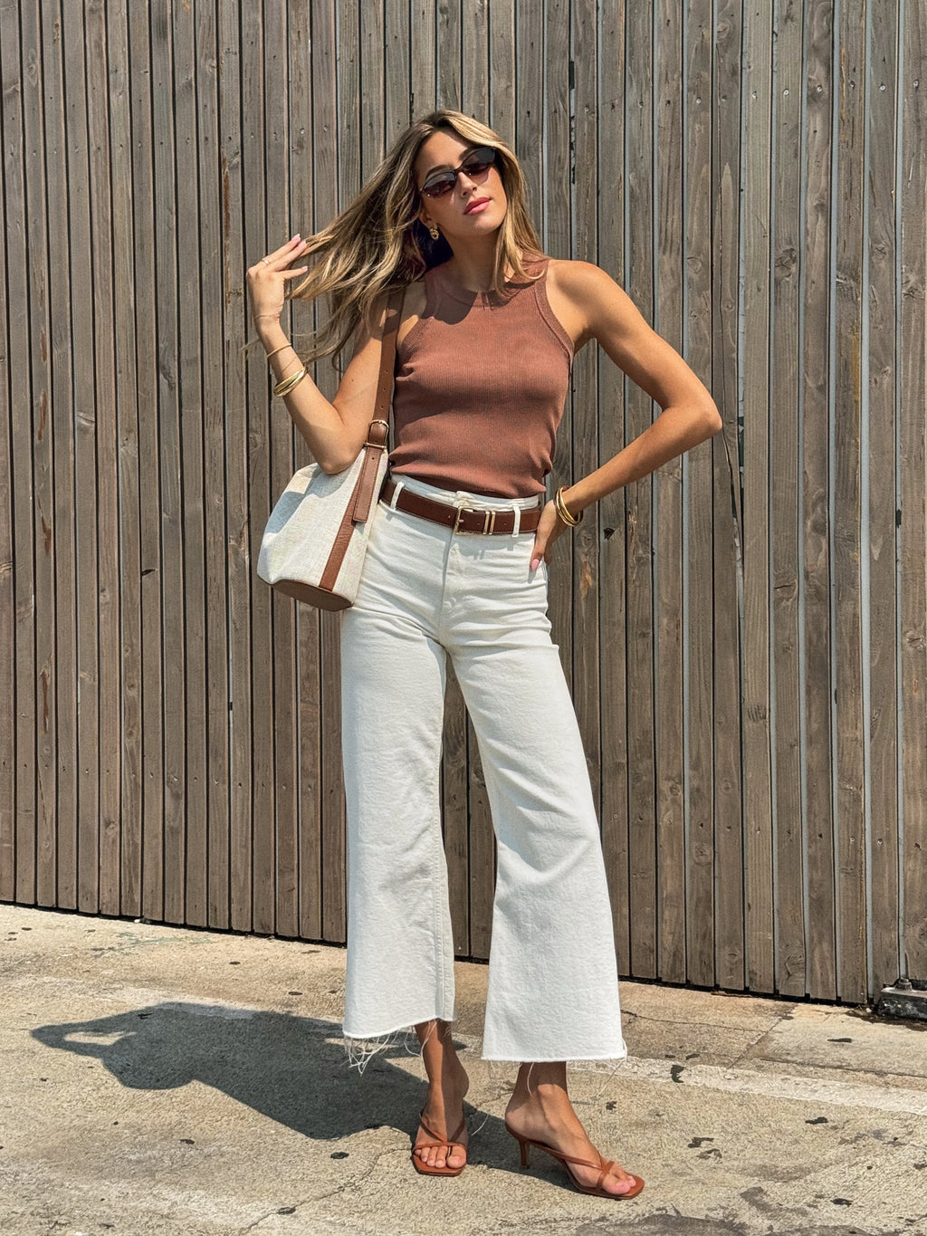 Take It Easy Tank in Brown - Stitch And Feather