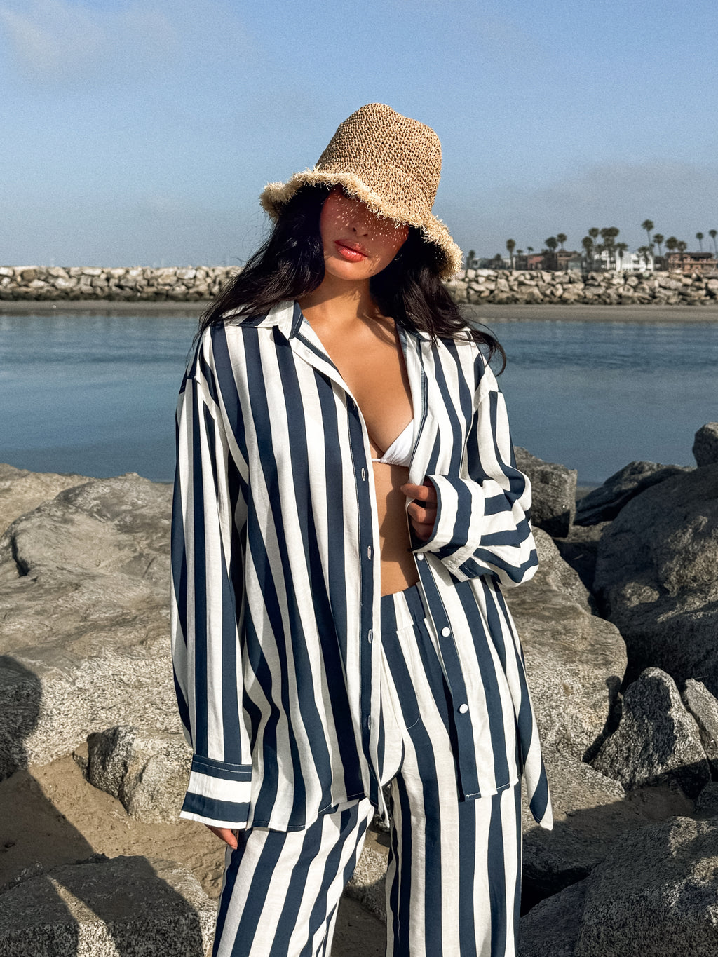 Lido Stripe Button Down - Stitch And Feather