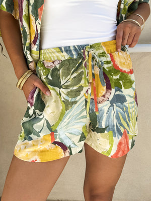 Mai Tai Linen Shorts - Stitch And Feather