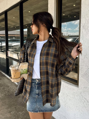 Logan Plaid Oversized Flannel - Stitch And Feather