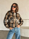 Helsa Plaid Cropped Shacket