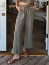 Cropped pant- EB40332NR-B, Olive - Stitch And Feather