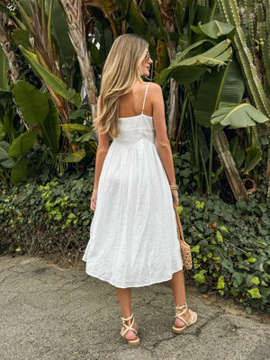 Dove Midi Dress in White - Stitch And Feather