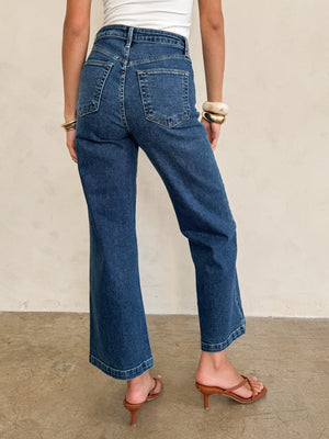 Patch Pocket Wide Leg in Dark