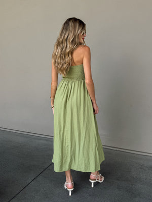Elowen Pleated Midi Dress - Stitch And Feather