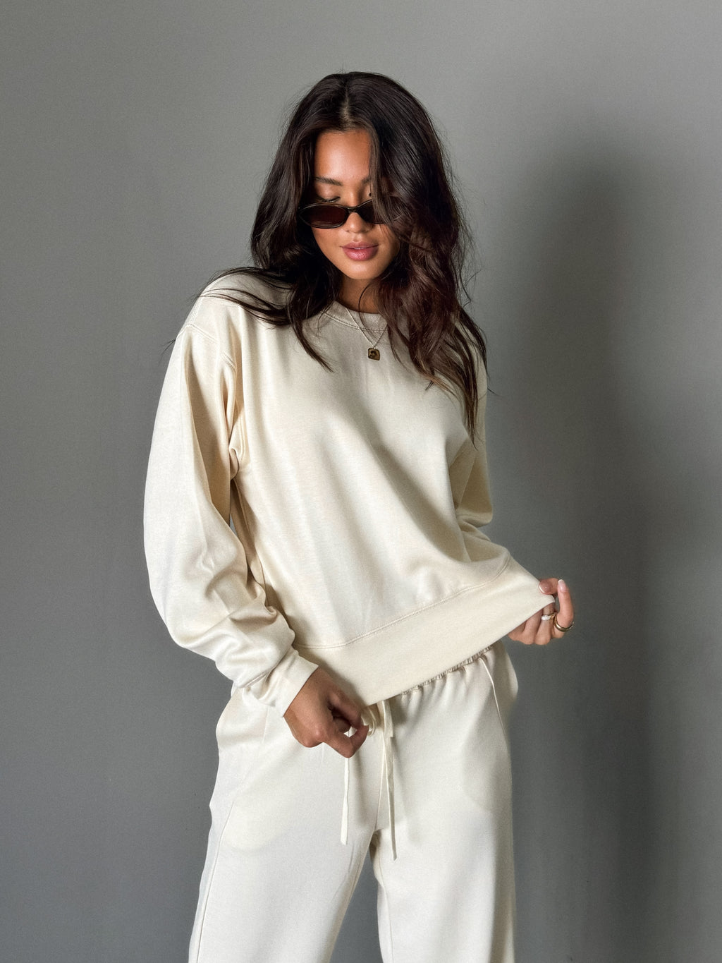 Lena Sweatshirt in Cream - Stitch And Feather