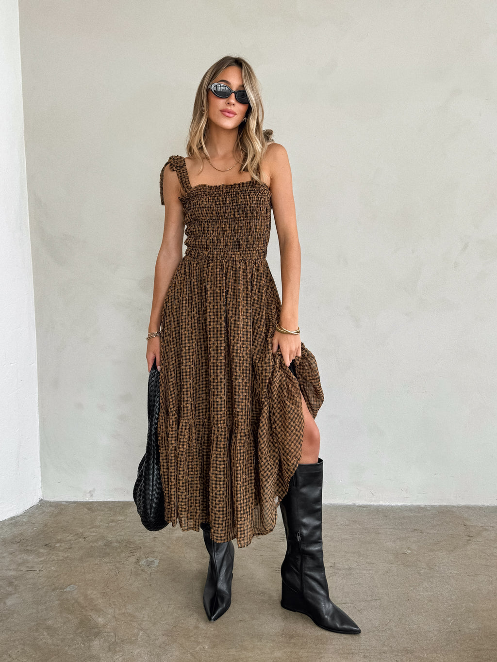 Blythe Gingham Midi Dress