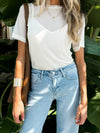 On The Edge Mesh Top in Cream - Stitch And Feather