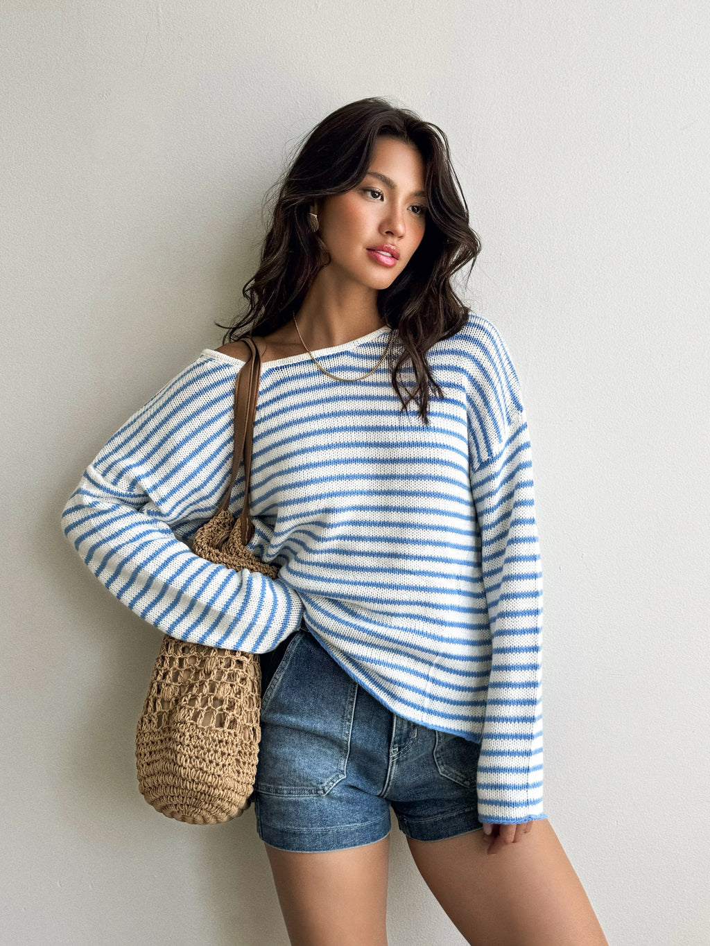 Clear Skies Stripe Knit Sweater - Stitch And Feather