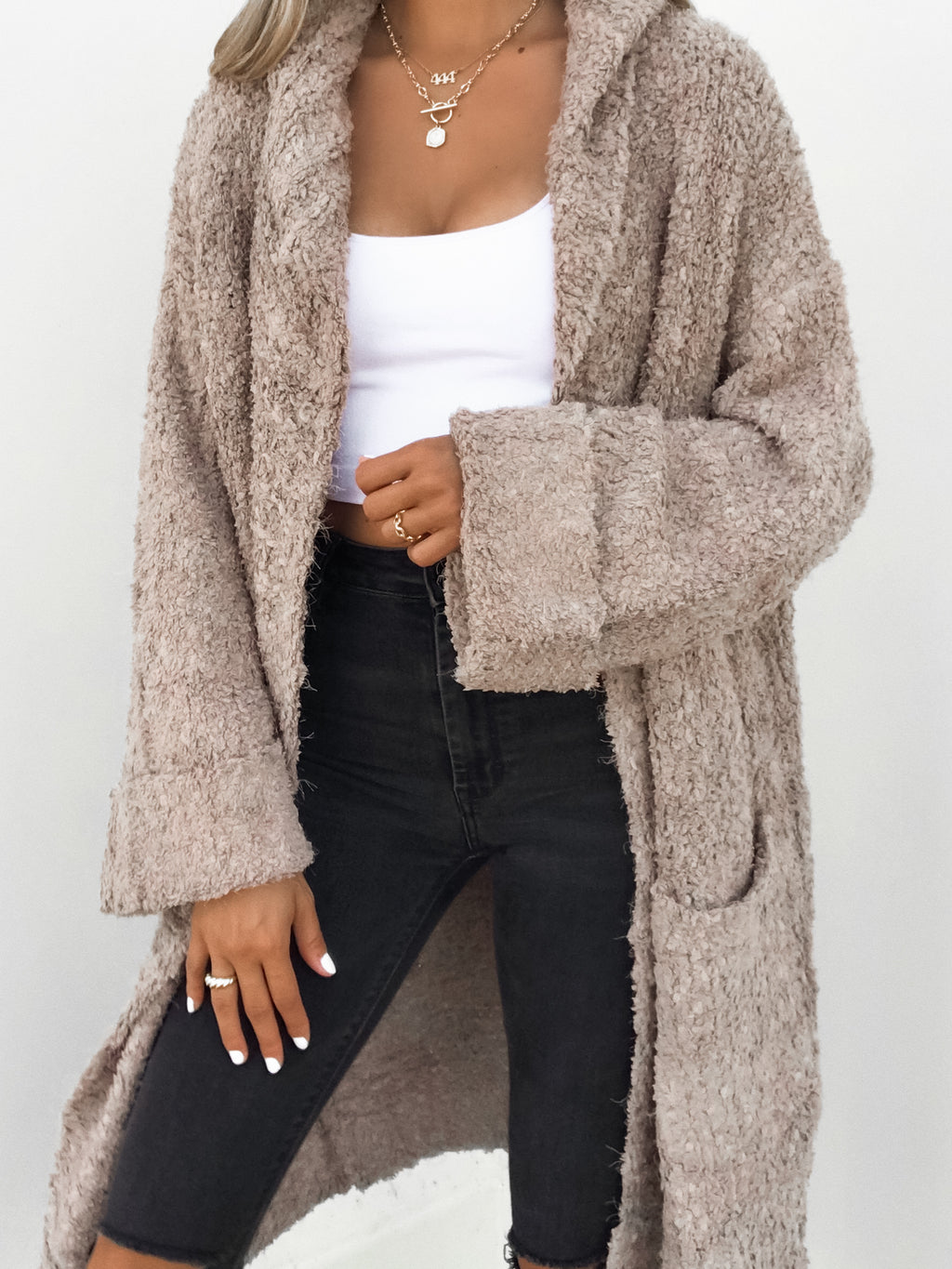 Gemini Soft Knit Cardigan in Mocha - Stitch And Feather