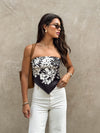 Heart on Fire Floral Scarf Top - Stitch And Feather