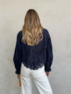 Into It Eyelet Blouse in Midnight