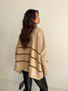 Noelle Oversized Stripe Sweater in Taupe