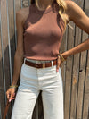 Take It Easy Tank in Brown - Stitch And Feather