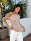 It's a Sign Asymmetrical Top in Mocha - Stitch And Feather