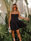 Ainzlee Pleated Romper in Black - Stitch And Feather